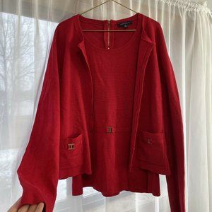 2 Piece Tommy Hilfiger Longsleeve Red Blouse Size XL